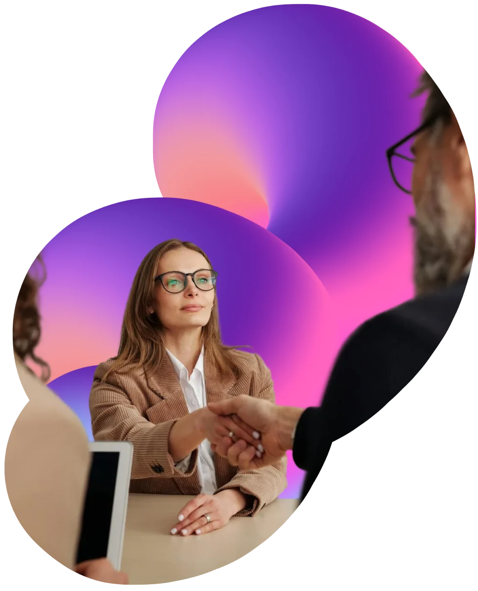 Business professionals collaborating through a DAM partner program